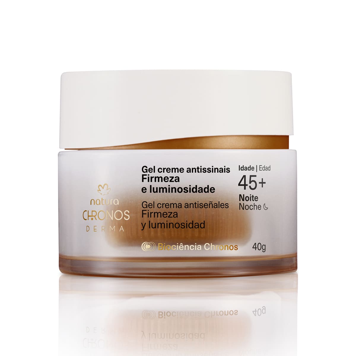Natura Chronos Derma Gel Creme Antissinais Firmeza e Luminosidade 45+ Noite - 40g
