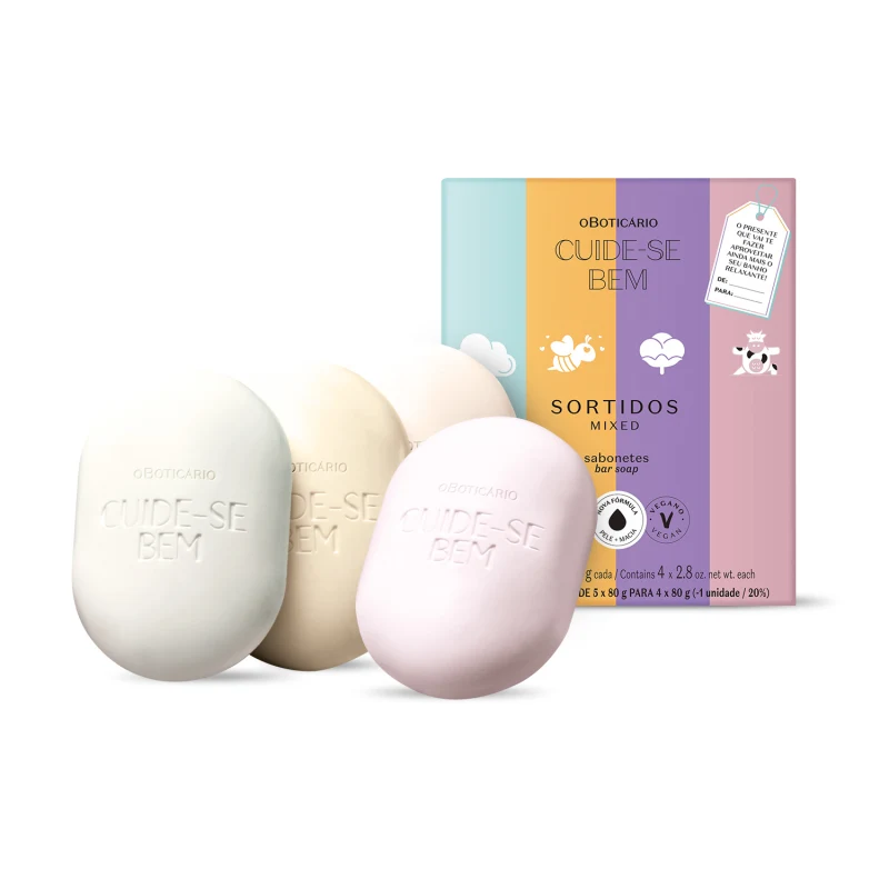 OBoticário Cuide-se Bem Sabonete em Barra Sortidos - 4 unidades