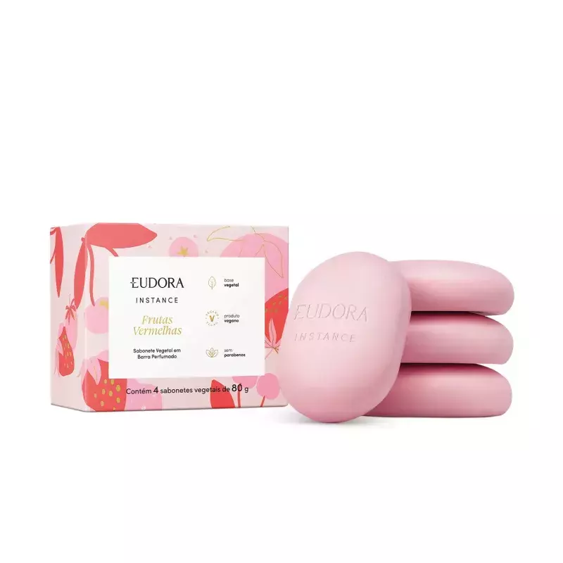 Eudora Instance Sabonete em Barra Frutas Vermelhas - 4 unidades