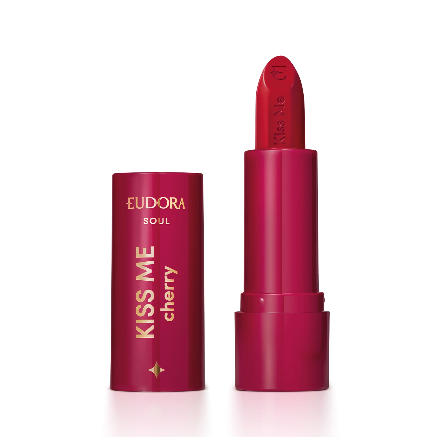 Eudora Kiss Me Cherry Batom Matte FPS15 Cor Vermelho Viciante - 3,7g