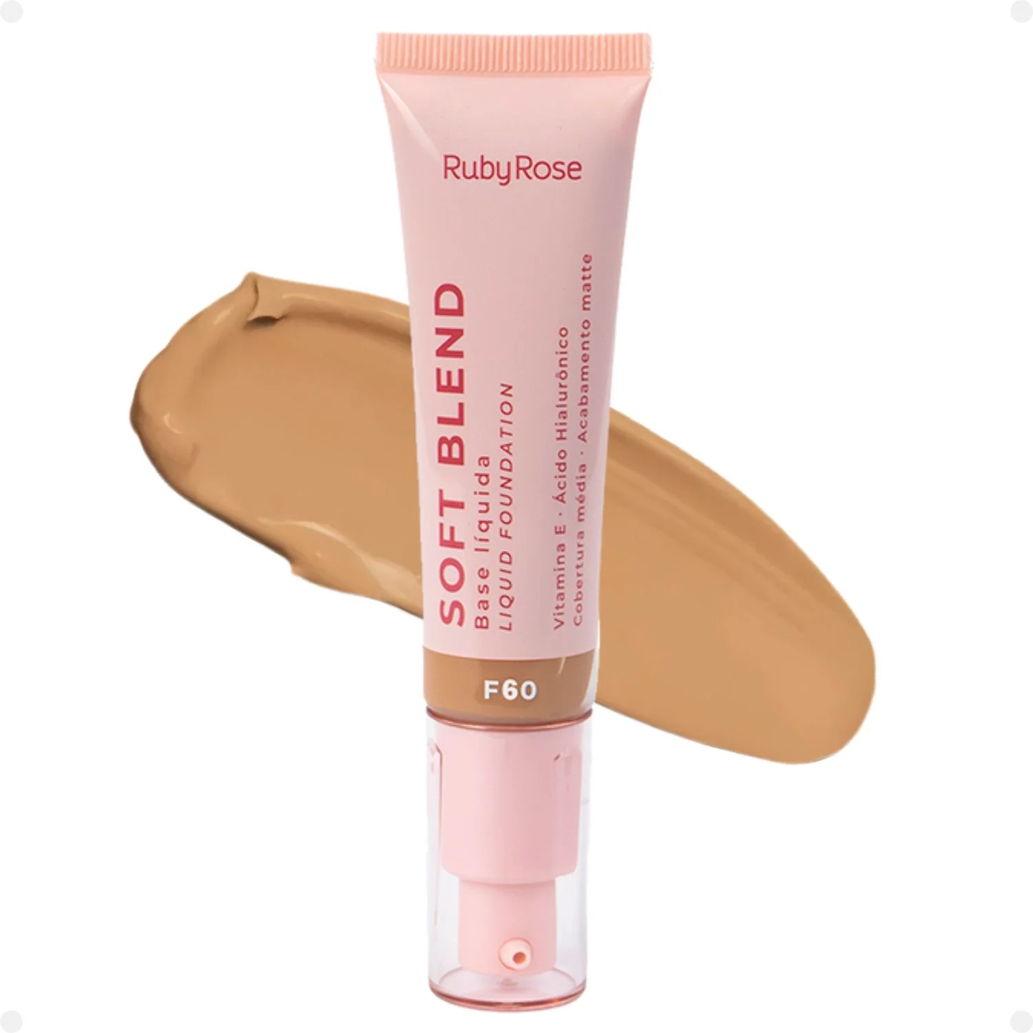 Ruby Rose Soft Blend Base Líquida Cor F60 - 30g
