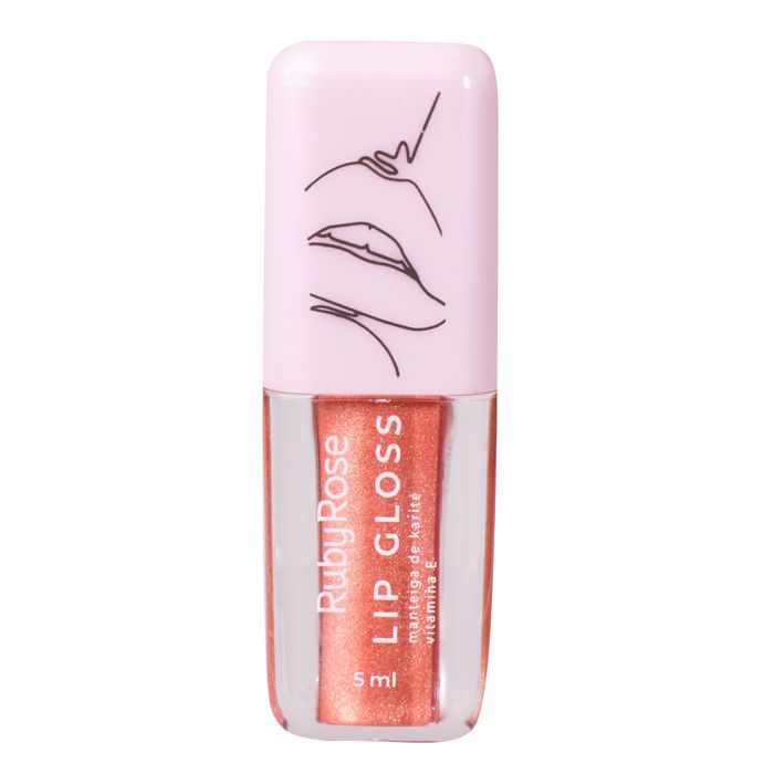 Ruby Rose Lip Gloss Cor Flame - 5ml