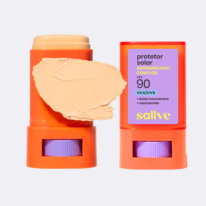 Sallve Protetor Solar em Bastão Antimanchas com Cor FPS90 Cor 2 - 15g