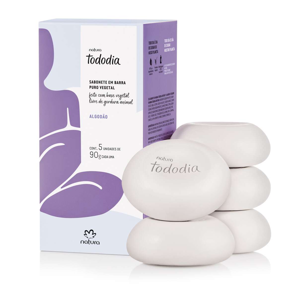 Natura Tododia Sabonete em Barra Algodão - 5 unidades
