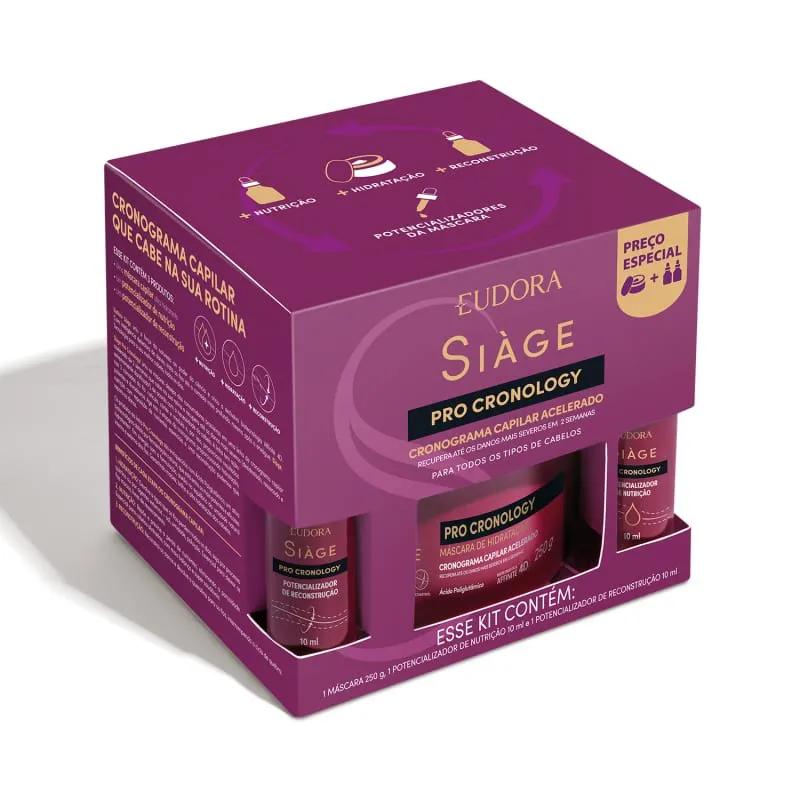 Eudora Siàge Kit Cronograma Capilar Acelerado Pro Cronology - 3 itens