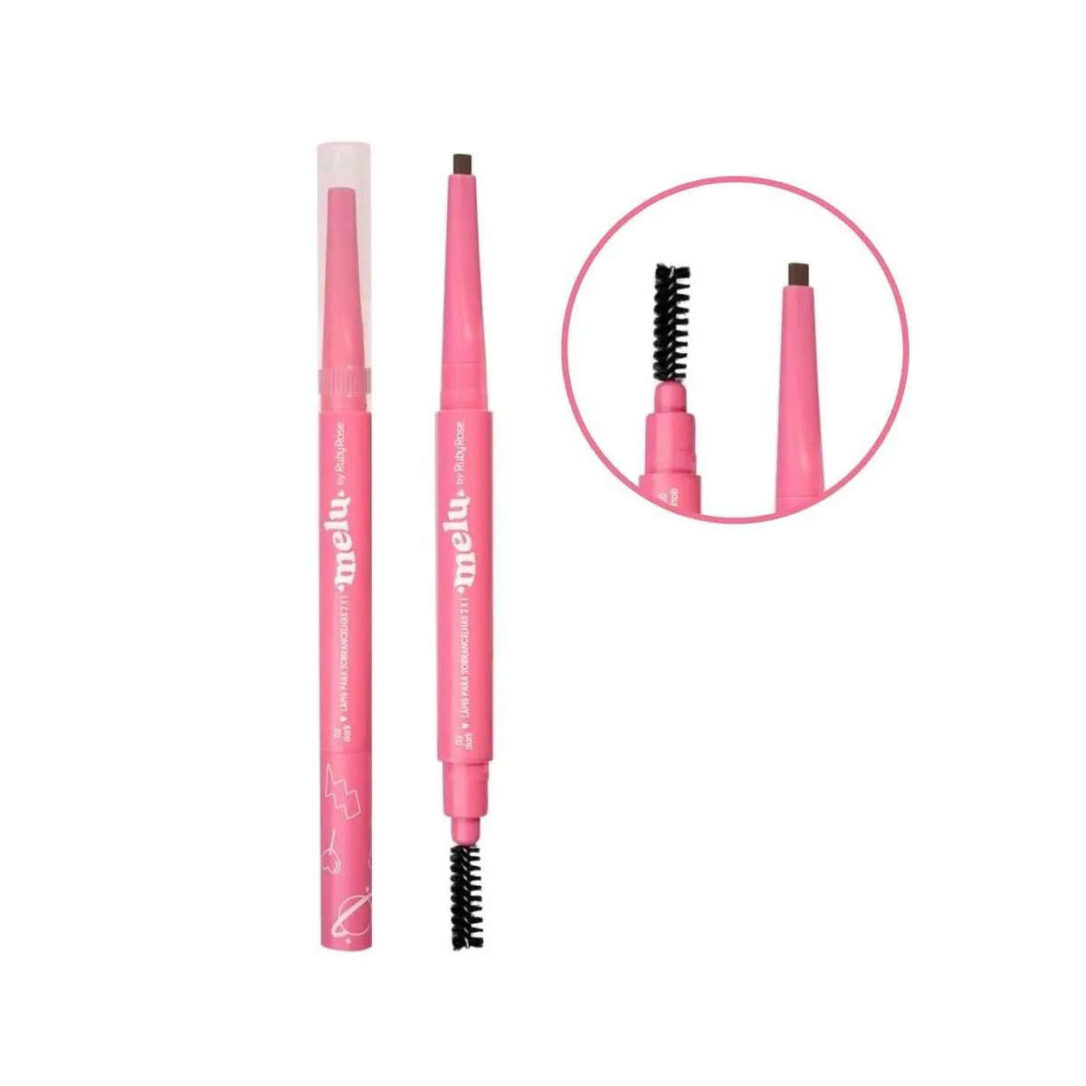 Melu Lápis para Sobrancelha 2 em 1 - Dark 3