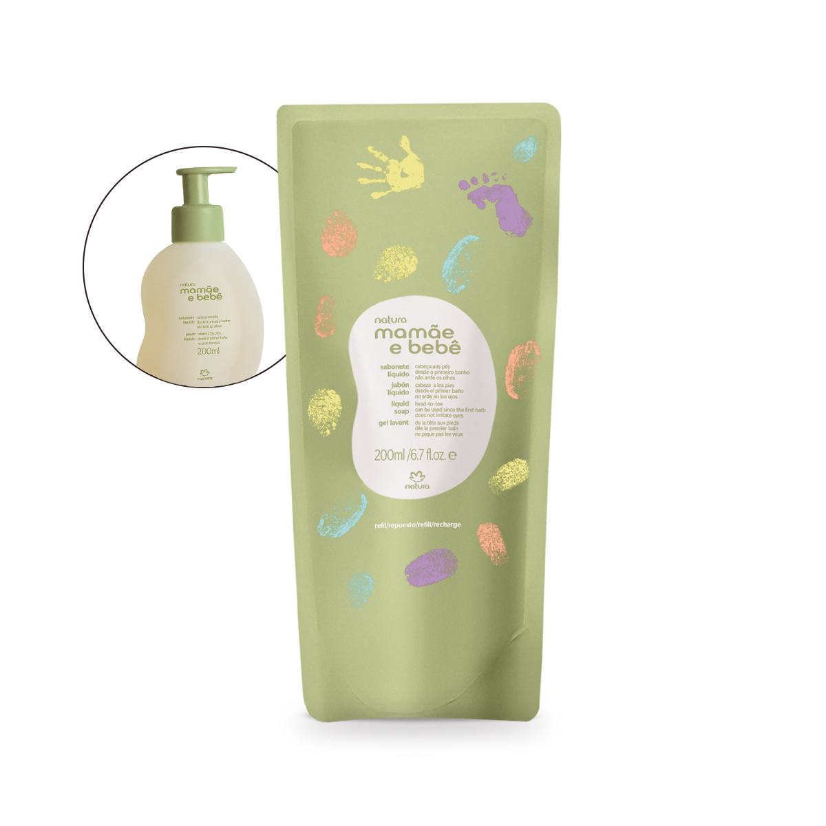 Natura Mamãe e Bebê Refil Sabonete Líquido - 200ml