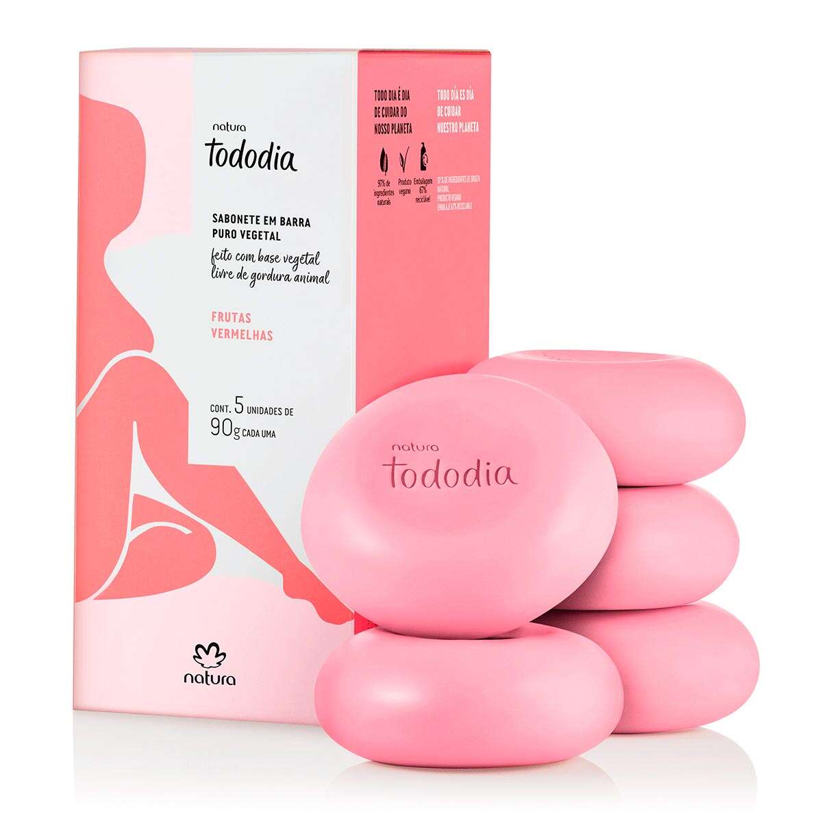 Natura Tododia Sabonete em Barra Frutas Vermelhas - 5 unidades