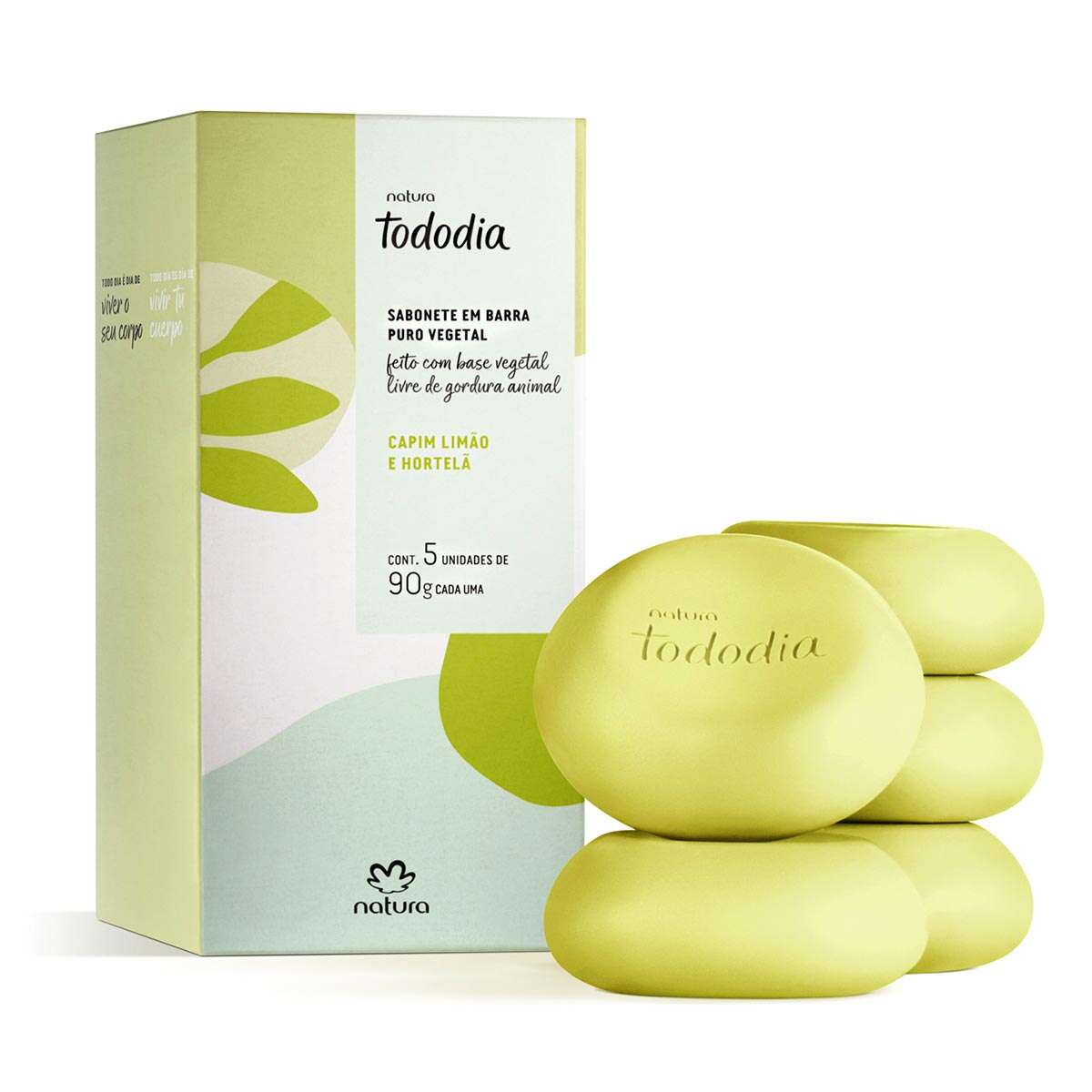 Natura Tododia Sabonete em Barra Capim Limão e Hortelã - 5 unidades