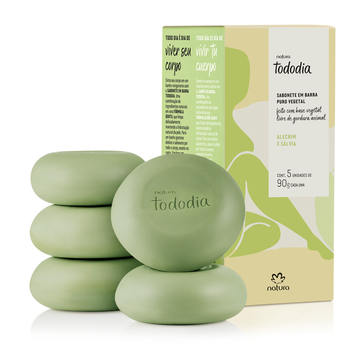 Natura Tododia Sabonete em Barra Alecrim e Sálvia - 5 unidades