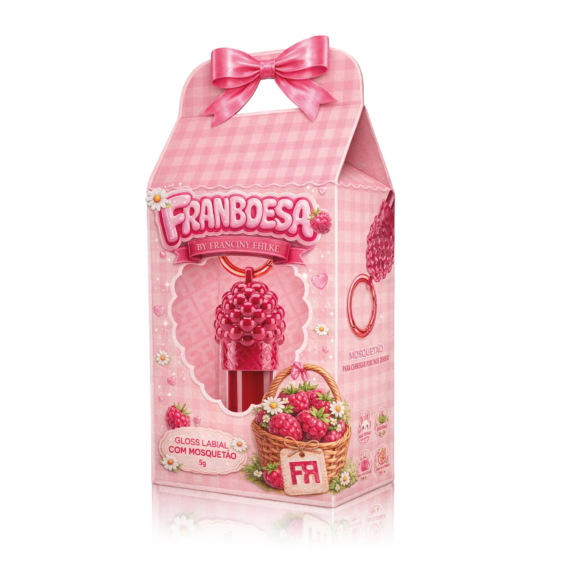 Fran Gloss Labial Framboesa Com Mosquetão - 5g