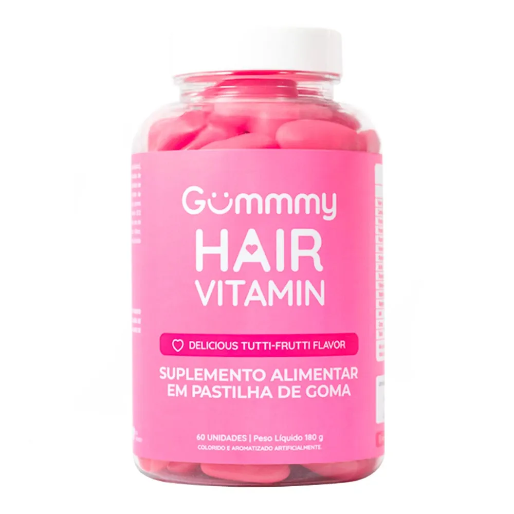 Gummy Hair Cabelo, Pele e Unha Sabor Tutti Frutti - 60 unidades