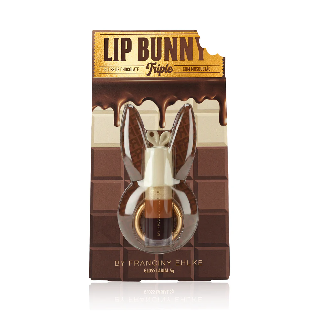 Fran Gloss Labial Lip Bunny Triple com Mosquetão - 5g